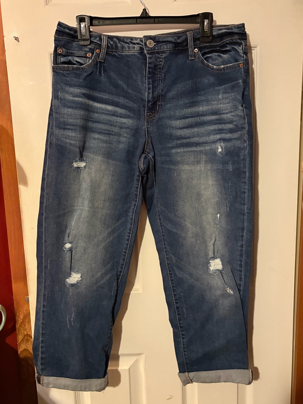 Time and Tru Mid-Rise Jeans - Dark Blue deconstructed